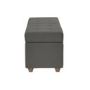 Ver imagem 6 de Canto Alemão Recamier Bau + Painel Madri 90cm Suede Cinza - Inova Decor
