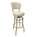 Ver imagem 1 de Banqueta Bar Giratória Altura 65cm com Encosto Cor Dourado Fosco Assento Grosso Cor Off White