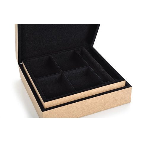 Porta Joia e Biju Turca 03 Flocado em Preto Josely Flocados