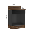 Ver imagem 4 de Balcão Cozinha em Aço 1 Porta Direita 1 Gaveta 65cm com Tampo Rodapé PVC Exclusive Itatiaia Preto/Grafite/Matt
