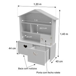 Casinha Organizadora Infantil Maia 100% Mdf (quarto Brinquedo) - 4