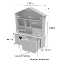 Ver imagem 4 de Casinha Organizadora Infantil Maia 100% Mdf (quarto Brinquedo)