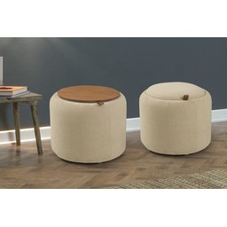 Puff Decorativo Datella Tecido Boucle - 1