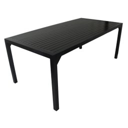 Mesa Retangular Haiti com Tampo Ripado em Alumínio para Cozinha, Edícula, Área - Bronze - 4 Mesa Retangular Haiti com Tampo Ripado em Alumínio para Cozinha, Edícula, Área - Bronze - 4