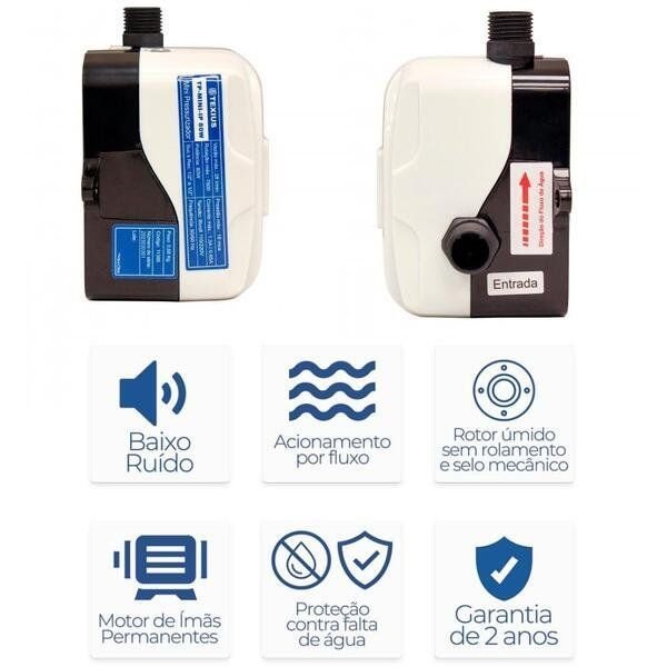 Pressurizador com Imãs Permanentes Silencioso Tp Mini Ip 80w Texius - 1