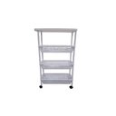 Ver imagem 2 de Carrinho Organizativo 4 Prateleiras Multiuso com Rodízios Branco Kangur