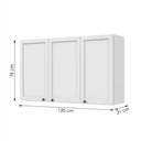 Ver imagem 4 de Armário de Cozinha Aéreo 3 Portas 120cm Unna Yescasa Branco