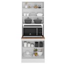 Ver imagem 3 de Paneleiro 4 Portas com Vidro 1 Nicho Micro-ondas Unna Yescasa