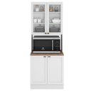 Ver imagem 2 de Paneleiro 4 Portas com Vidro 1 Nicho Micro-ondas Unna Yescasa