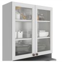 Ver imagem 6 de Paneleiro 4 Portas com Vidro 1 Nicho Micro-ondas Unna Yescasa