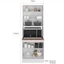 Ver imagem 5 de Paneleiro 4 Portas com Vidro 1 Nicho Micro-ondas Unna Yescasa