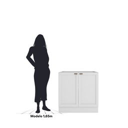 Balcão de Cozinha 80cm 2 Portas sem Tampo Unna Yescasa - 8