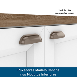 Balcão de Cozinha 80cm 2 Portas sem Tampo Unna Yescasa - 6