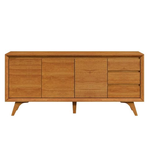 Buffet Vertex 3 Portas Pés Madeira Maciça:naturalle