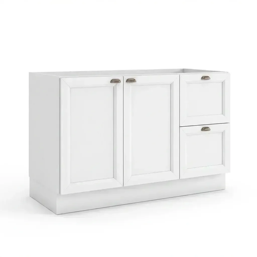 Ver imagem 3 de Balcão de Cozinha para Pia 2 Portas 2 Gavetas 120cm sem Tampo Unna Yescasa Branco