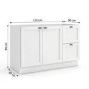 Ver imagem 4 de Balcão de Cozinha para Pia 2 Portas 2 Gavetas 120cm sem Tampo Unna Yescasa Branco