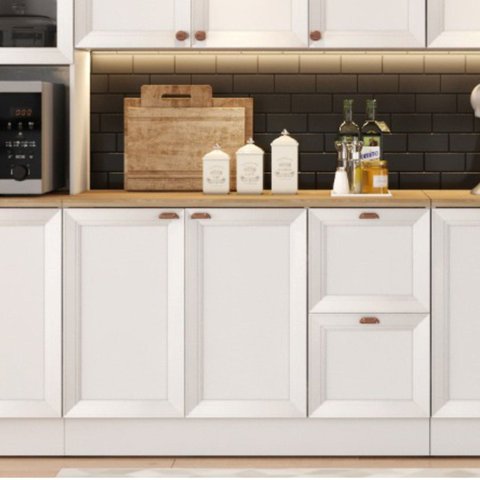 Balcão de Cozinha 120cm 2 Portas 2 Gavetas sem Tampo Unna Yescasa