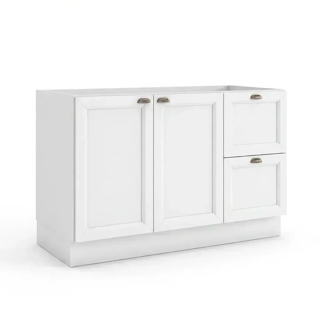 Ver imagem 3 de Balcão de Cozinha para Pia 2 Portas 2 Gavetas 120cm sem Tampo Unna Yescasa Branco