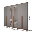 Ver imagem 5 de Guarda-roupa Casal Calábria 6 Portas 6 Gavetas Espelho Cinza/nature - Panorama Móveis
