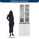 Ver imagem 6 de Paneleiro Cristaleira Americana 4 Portas Vidro Unna Yescasa Branco