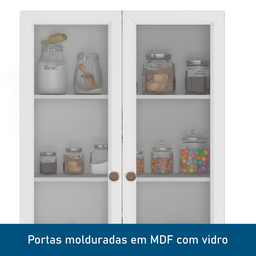 Cristaleira Dupla 4 Portas com Vidro Unna Yescasa - 9