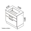 Ver imagem 4 de Balcão Cozinha em Aço 2 Gavetas 80cm com Tampo para Cooktop 4 Bocas Rodaé PVC Exclusive Itatiaia 