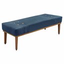 Ver imagem 4 de Kit Cabeceira e Calçadeira Recamier King 1,95m Gênova Veludo - Pallazio Azul Marinho