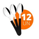 Ver imagem 2 de Kit - 12 Colheres de Sopa Leme com Lâmina em Aço Inox Cabo Preto Cpbag - Tramontina 23183400