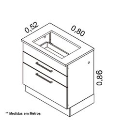 Balcão em Aço de Cozinha 80cm com Tampo para Cooktop 5 Bocas 2 Gavetas Exclusive Itatiaia - 5