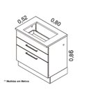 Ver imagem 4 de Balcão Cozinha em Aço 2 Gavetas 80cm com Tampo para Cooktop 5 Bocas Rodapé PVC Exclusive Itatiaia
