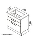Ver imagem 4 de Balcão Cozinha em Aço 2 Gavetas 80cm com Tampo para Cooktop 5 Bocas Rodapé PVC Exclusive Itatiaia Preto/Grafite/Matt