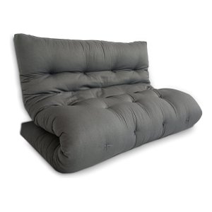 Futon 02 Lugares Slim 128x188x10cm - Cor Cinza