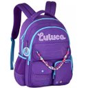 Ver imagem 1 de Mochila Escolar de Costas Luluca Miçangas Juvenil Lu24611 Roxo