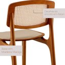 Ver imagem 5 de Mesa de Jantar com 6 Cadeiras Madeira Maciça MDF Maia Veludo Creme Imbuia Natural