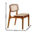 Ver imagem 4 de Mesa de Jantar com 6 Cadeiras Madeira Maciça MDF Maia Veludo Creme Imbuia Natural