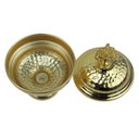 Ver imagem 3 de Bomboniere Potiche Decorativo em Metal Dourado para Doce - 14x9cm