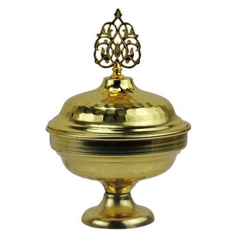 Bomboniere Potiche Decorativo em Metal Dourado para Doce - 14x9cm