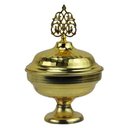 Ver imagem 1 de Bomboniere Potiche Decorativo em Metal Dourado para Doce - 14x9cm