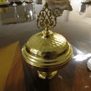 Ver imagem 6 de Bomboniere Potiche Decorativo em Metal Dourado para Doce - 14x9cm