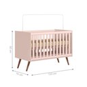 Ver imagem 4 de Kit Quarto de Bebe Retro Berço e Guarda Roupa Marbella Rosa com Colchao