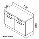 Ver imagem 4 de Balcão Cozinha em Aço 2 Portas 2 Gavetas 120cm com Tampo Dobradiça Slow Motion Exclusive Itatiaia 
