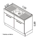 Ver imagem 5 de Balcão em Aço de Cozinha com Pia Inox 2 Portas Rodapé Exclusive Itatiaia