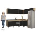 Ver imagem 5 de Armário de Cozinha Modulado de Canto 7 Peças Cp24 com Pia Inox Castanho/preto - Lumil Lumil Móveis