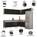 Ver imagem 3 de Armário de Cozinha Modulado de Canto 7 Peças Cp24 com Pia Inox Castanho/preto - Lumil Lumil Móveis