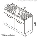 Ver imagem 4 de Balcão Cozinha em Aço 2 Portas 120cm Sem Tampo Rodape PVC Dobradiças Slow Motion Exclusive Itatiaia 