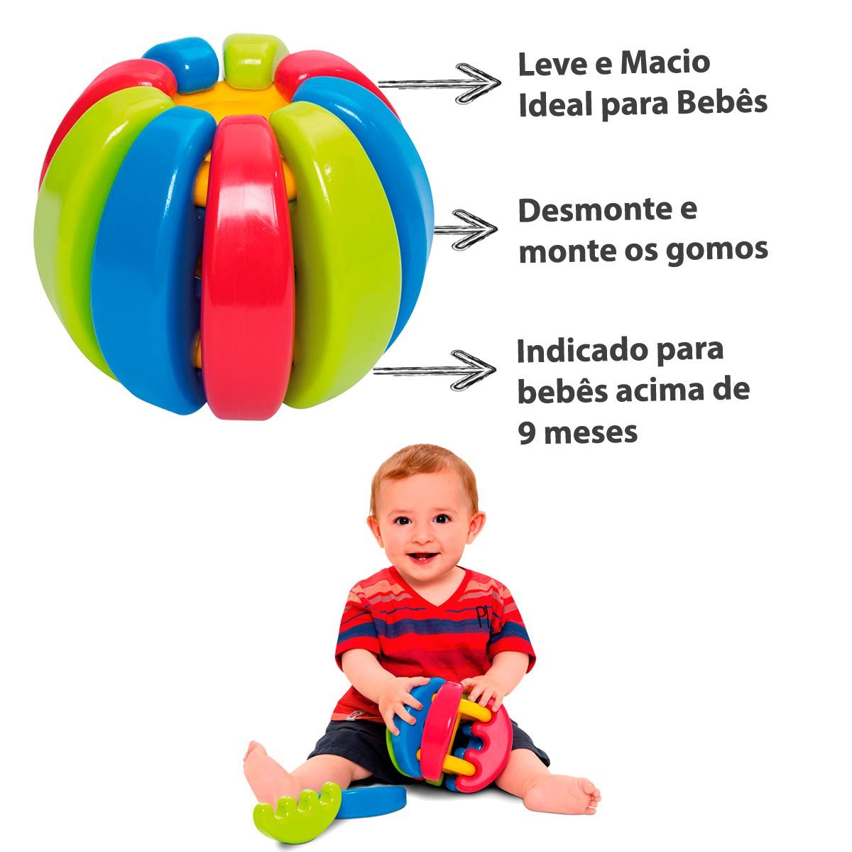 Brinquedo Sensorial Bebê Menina E Menino Educativo + 1 ano - 4