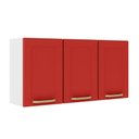 Ver imagem 1 de Armário Aéreo Alto de Aço 3 Portas Vermelho Colors Bertolini