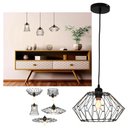 Ver imagem 1 de Lustre Pendente Luminaria Teto Ajustavel Decoraçao Rustica Metal Aramado Casa Sala Quarto Mezanino I