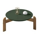 Ver imagem 2 de Mesa de Centro Sala Lizz Redonda com Pés em Madeira Maciça Verde Oliva/Cedro