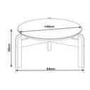 Ver imagem 3 de Mesa de Centro Sala Lizz Redonda com Pés em Madeira Maciça Verde Oliva/Cedro